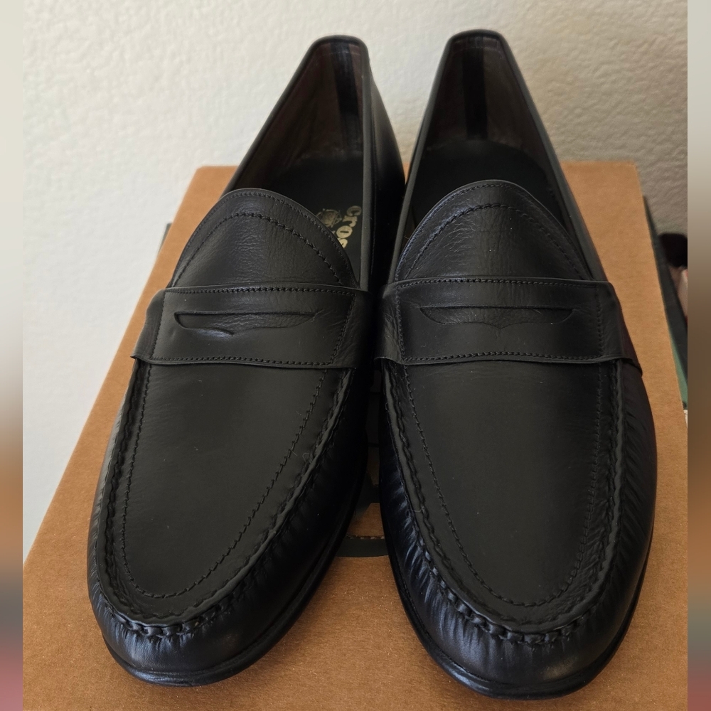 Nwot Cross Jacks Classic Black Leather Loafers